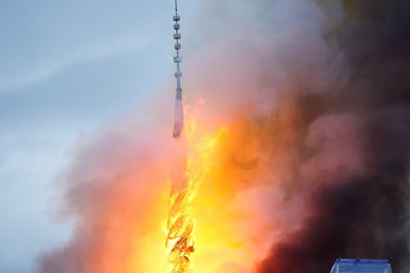 Copenhagen Fire Spire Collapses As Historic Stock Exchange Engulfed By Flames 49086
