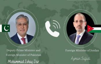 Ishaq Dar Jordans Ayman Safadi Discuss Regional Situation 75811