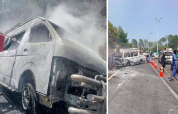 At Least 10 Killed 13 Injured After Tourist Van Catches Fire On Murree Expressway 76591
