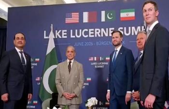 PM Shehbaz US Vice President Exchange Greetings On Sidelines Of USIran Talks In Switzerland 76645